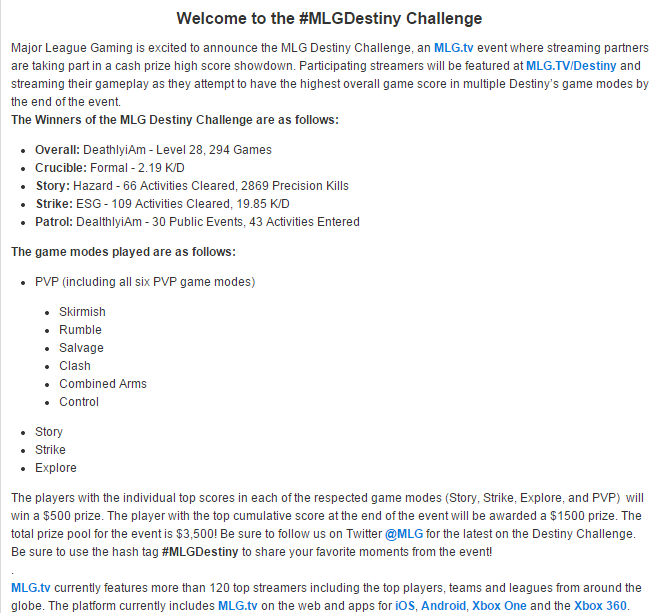 Destiny Challenge